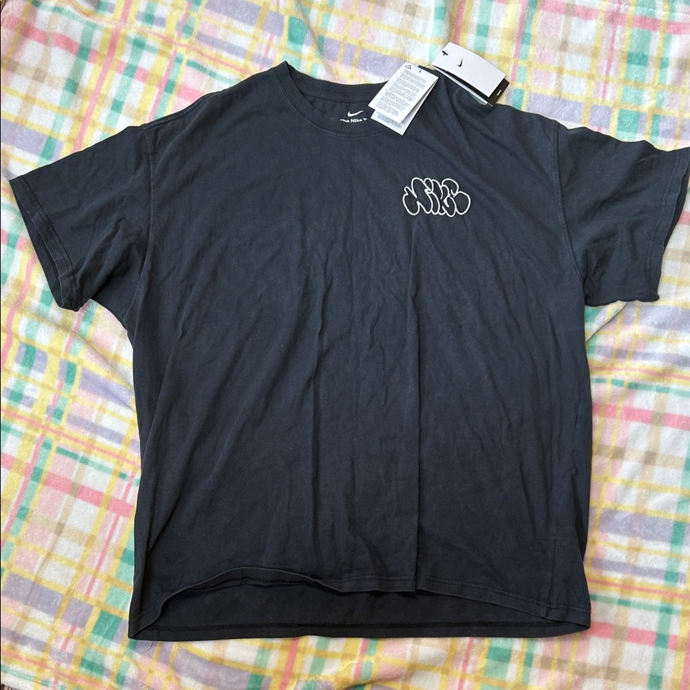 Nike Kids Black Tee with White Graphic